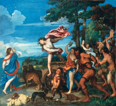 बैकुश और एरेडेन, 1523-1525 द्वारा टिज़ियानो वेकेली