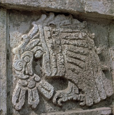 एक चील की राहत, क्वेटज़ालकोट का मंदिर द्वारा टोलटेक टोलटेक