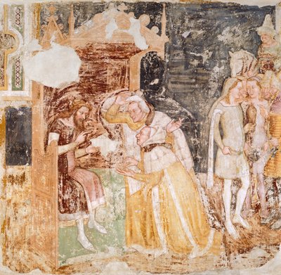 टॉमासो दा मोडेना (1326-1379), फ्रेस्को द्वारा इंग्लैंड के राजा से राजदूतों को भेजना, सेंट उर्सुला की कहानियों से विस्तार से द्वारा टोमासो दा (15वीं शताब्दी के अंत में) मोडेना