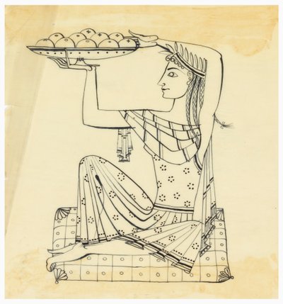 चांदी की नक्काशी के लिए डिज़ाइन: बैठी हुई महिला द्वारा टॉमी पारजिंगर