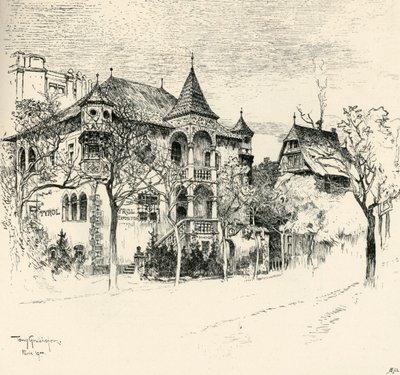 टोनी ग्रुबोहोफर द्वारा चाटेऊ टायरोलन, 1900। द्वारा टोनी ग्रुबोहोफर