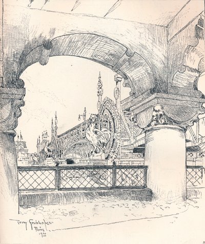 पोंट डेस इनवैलिड्स के पास कोलोनेड, c1900 द्वारा टोनी ग्रुबोहोफर
