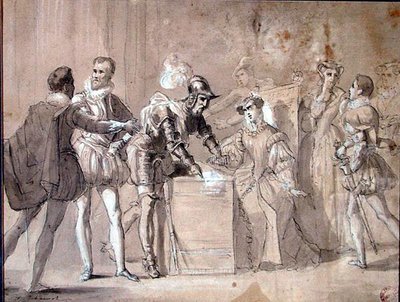 अलेक्जेंड्रे डुमास (1802-70) द्वारा 'हेनरी II' की परियोजना (कागज पर कलम और धोना) द्वारा टोनी जोहान्ट