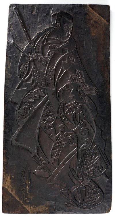 दो आकृतियों का डिजाइन, एक आदमी और एक लड़की, ईदो काल, सीए .1685-1729। द्वारा तोरी कियोनोबु मैं