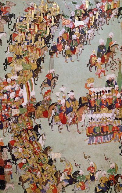 एग्री की विजय, एग्री फ़ेथिनेसमेसी से (स्याही, wc और सोने की पत्ती मखमल पर द्वारा तुर्की स्कूल