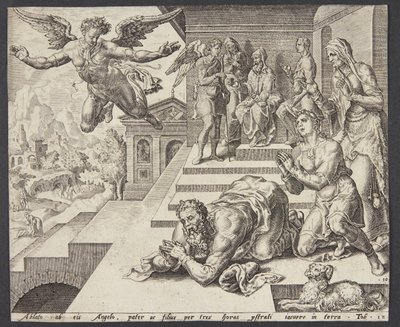 प्रस्थान और देवदूत द्वारा Maarten van Heemskerck