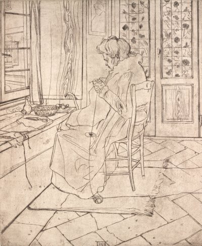 द आर्टिस्ट्स मदर क्रॉचिंग, 1907। द्वारा अम्बर्टो बोकोनि