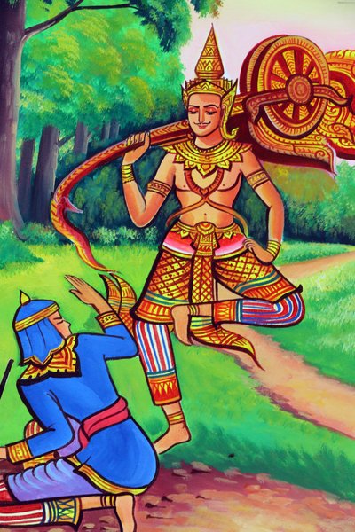 20151029, वियनतियाने, लाओस: वाट सी मुआंग (सिमुओंग) बौद्ध मंदिर। शाक्यमुनि बुद्ध की जीवन गाथा को दर्शाती पेंटिंग द्वारा अज्ञात