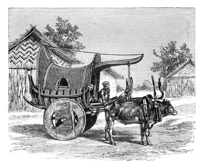 एक बर्मी वैगन, बर्मा म्यांमार, 1895 द्वारा अज्ञात