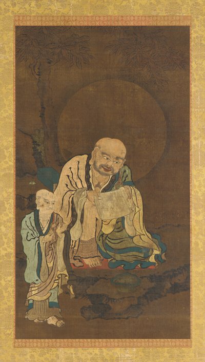 एक लुओहान और एक परिचारक, मिंग राजवंश, 1368-1644। द्वारा अज्ञात