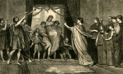 एक रोमन शादी। - द ब्राइड्स होम कमिंग, 1881। द्वारा अज्ञात