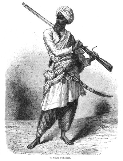 ए सिख सोल्जर, c1880 द्वारा अज्ञात