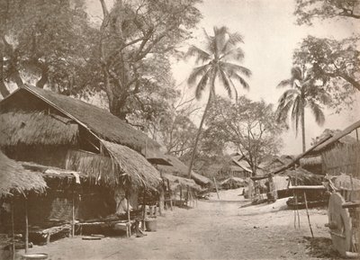 एक विशिष्ट बर्मी ग्राम दृश्य, 1900। द्वारा अज्ञात