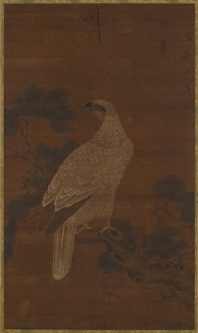 चीड़ की शाखा पर एक सफेद चील, मिंग या किंग राजवंश, 17वीं सदी। द्वारा अज्ञात