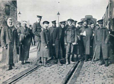 एक फ्रांसीसी रेलवे स्टेशन, 1915 में न्युवे चैपले का एक जख्म घायल हो गया द्वारा अज्ञात