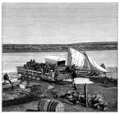 वाल नदी पर एक घाट, ट्रांसवाल, दक्षिण अफ्रीका, c1890 द्वारा अज्ञात