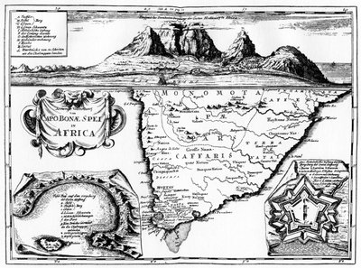 केप ऑफ गुड होप, दक्षिण अफ्रीका का एक नक्शा, 1719 1931 द्वारा अज्ञात