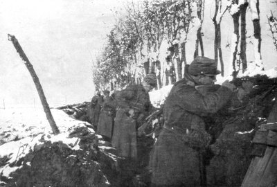 रिजर्व पैदल सेना, पास-डी-कैलास, फ्रांस, सर्दियों, 1915 से भरा एक खाई द्वारा अज्ञात