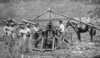 वेस्टइंडीज, 1922 की एक लकड़ी, घोड़े से चलने वाली सगर गन्ना पेराई मिल द्वारा अज्ञात