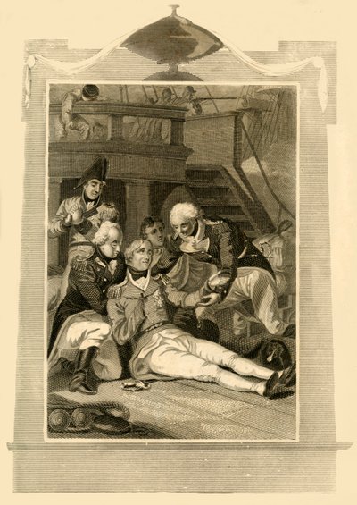 एडमिरल लॉर्ड नेल्सन ने ट्राफलगर, 1805, 1816 की लड़ाई में विजय पर बुरी तरह से घायल कर दिया। द्वारा अज्ञात