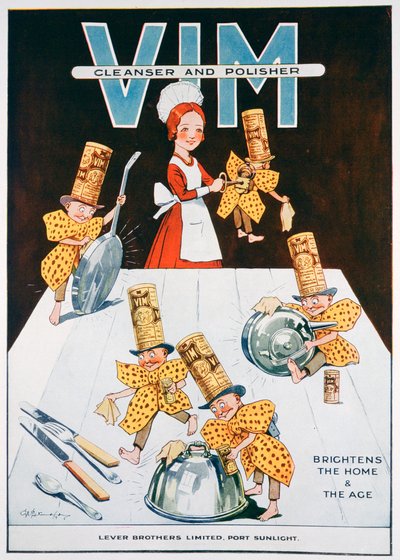 विम क्लींजर और पॉलिशर के लिए विज्ञापन, 1919 द्वारा अज्ञात