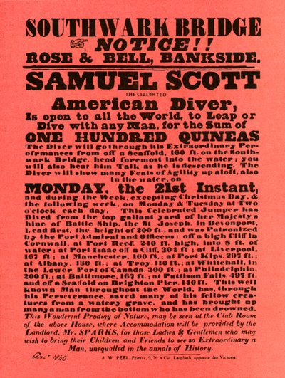 शमूएल स्कॉट द्वारा स्टंट शो के लिए विज्ञापन, 1840, 1948। द्वारा अज्ञात
