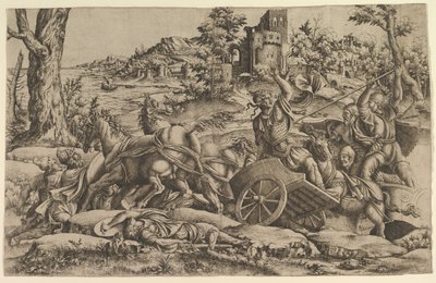 Agamemnon killing Odios, ca. 1545.  द्वारा अज्ञात