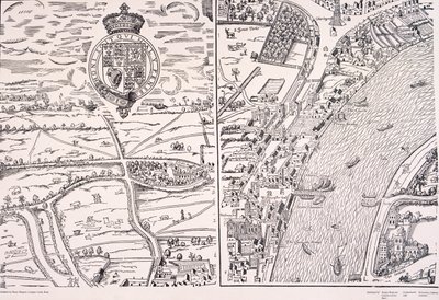 लंदन का 'मेडिसिन' मानचित्र, c1561 द्वारा अज्ञात