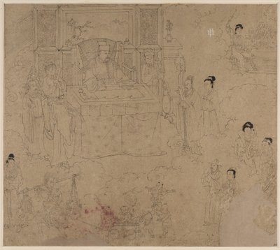 दाओवादी और बौद्ध विषयों का एल्बम: किंग्स ऑफ़ हेल्स: लीफ 28, 1200s। द्वारा अज्ञात