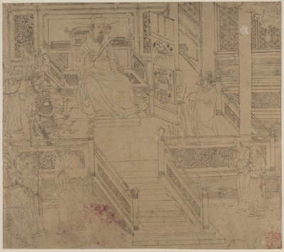दाओवादी और बौद्ध विषयों का एल्बम: किंग्स ऑफ़ हेल्स: लीफ 29, 1200s। द्वारा अज्ञात