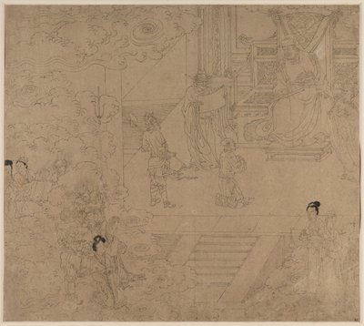 डाओवादी और बौद्ध विषयों का एल्बम: किंग्स ऑफ़ हेल्स: लीफ 32, 1200s। द्वारा अज्ञात