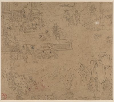 दाओवादी और बौद्ध विषयों का एल्बम: किंग्स ऑफ़ हेल्स: लीफ 39, 1200s। द्वारा अज्ञात