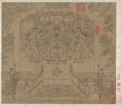 दाओवादी और बौद्ध विषयों का एल्बम: दाओवादी देवताओं का जुलूस: पत्ता 1, 1200s। द्वारा अज्ञात