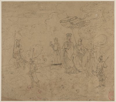 दाओवादी और बौद्ध विषयों का एल्बम: दाओवादी देवताओं का जुलूस: पत्ता 8, 1200s। द्वारा अज्ञात