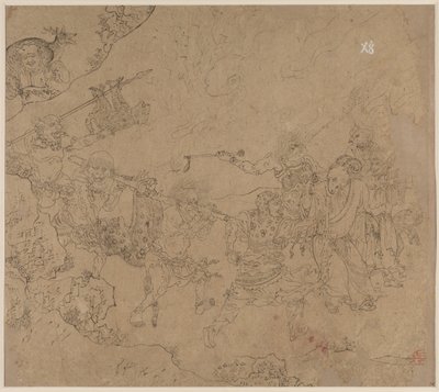 दाओवादी और बौद्ध विषय-वस्तु का एल्बम: माउंटेन की खोज करें: लीफ 45, 1200s। द्वारा अज्ञात