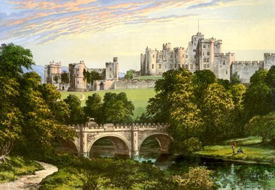 Alnwick Castle, Northumberland, ड्यूक ऑफ नॉर्थम्बरलैंड का घर, c1880 द्वारा अज्ञात