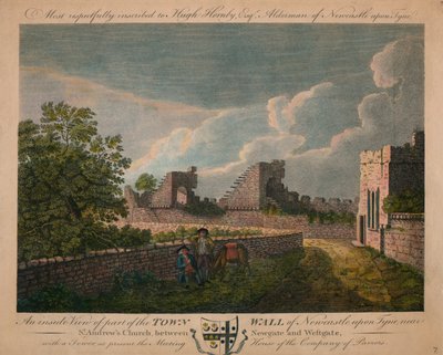टाइन पर न्यूकैसल की टाउन वॉल का एक अंदर का दृश्य, c1760-90। द्वारा अज्ञात