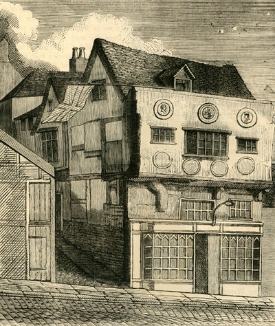 लिटिल टॉवर हिल पर एक पुराना घर, c1792, c1872। द्वारा अज्ञात