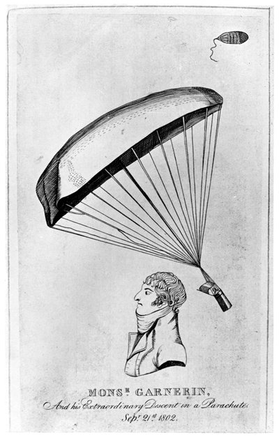 आंद्रे जैक्स गार्नरिन, फ्रांसीसी एयरोनॉट और पहले पैराशूटिस्ट, c1802 1910 द्वारा अज्ञात