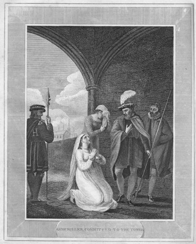 ऐनी बुलन, टॉवर के लिए प्रतिबद्ध, 1838 द्वारा अज्ञात