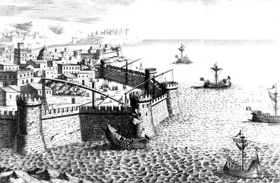 आर्किमिडीज क्रो, सीराक्यूज़ की घेराबंदी में प्रयुक्त उपकरण, 215-212 ईसा पूर्व 18 वीं शताब्दी द्वारा अज्ञात