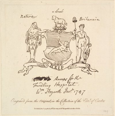 संस्थापक अस्पताल के लिए हथियार, 22 दिसंबर, 1781। द्वारा अज्ञात