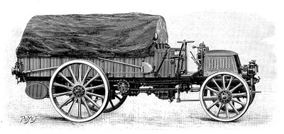 डेमलर द्वारा सेना का ट्रक, 4 सिलेंडर 12 hp इंजन, 1904 के साथ द्वारा अज्ञात