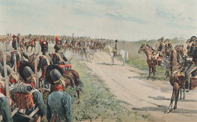 बवेरियन एंड सैक्सन के बीच नेपोलियन का आगमन, 1896 द्वारा अज्ञात