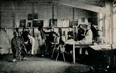 गिएसेन में अपने स्टूडियो में युद्ध के कलाकार कैदी, c1916 द्वारा अज्ञात