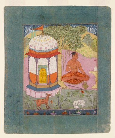 एक परिदृश्य में तपस्वी, संगीत विधा बंगाली रागिनी का चित्रण, c1675 द्वारा अज्ञात