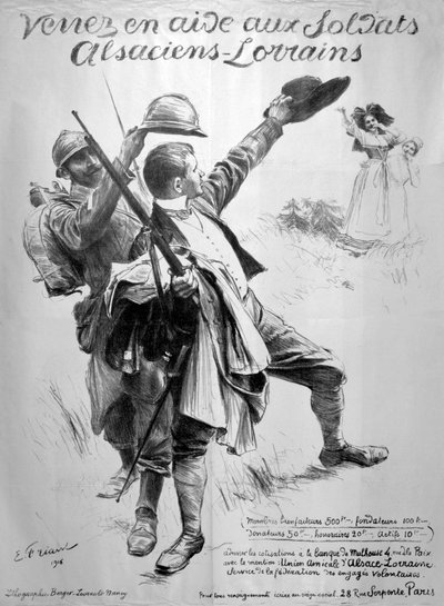 एल्सटियन सैनिकों, फ्रांसीसी विश्व युद्ध I पोस्टर, 1916 की सहायता करें द्वारा अज्ञात