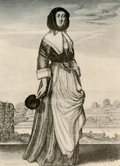 शरद ऋतु - हुड और एप्रन में एक अंग्रेजी महिला, चार्ल्स I का शासनकाल, c1620-1640, 1937 द्वारा अज्ञात