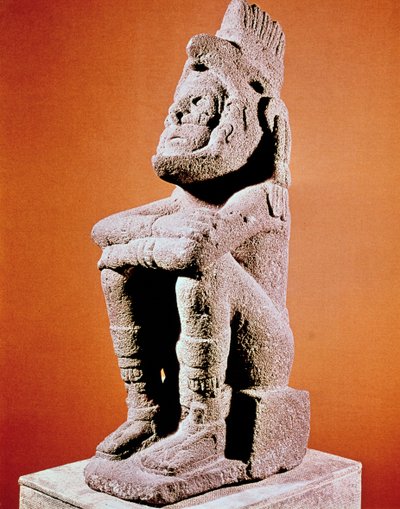 एज़्टेक मूर्तिकला एक बैठा पुरुष आंकड़ा, c1375-1521 द्वारा अज्ञात