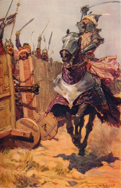 बैबर चीयरिंग ऑन हिज ट्रूप्स, c1526 c1912 द्वारा अज्ञात